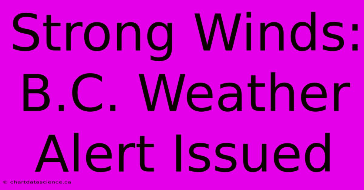 Strong Winds: B.C. Weather Alert Issued