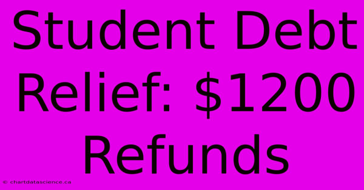 Student Debt Relief: $1200 Refunds