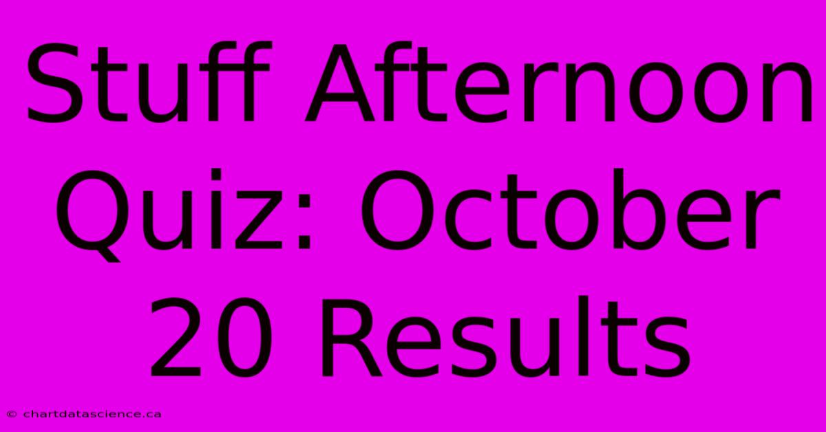 Stuff Afternoon Quiz: October 20 Results