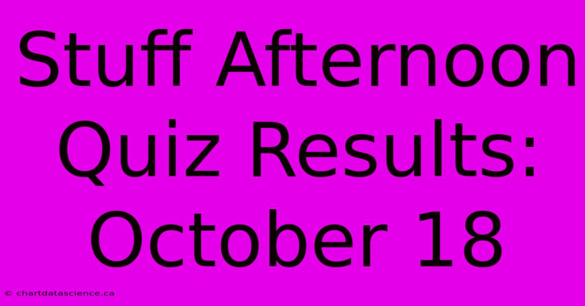 Stuff Afternoon Quiz Results: October 18