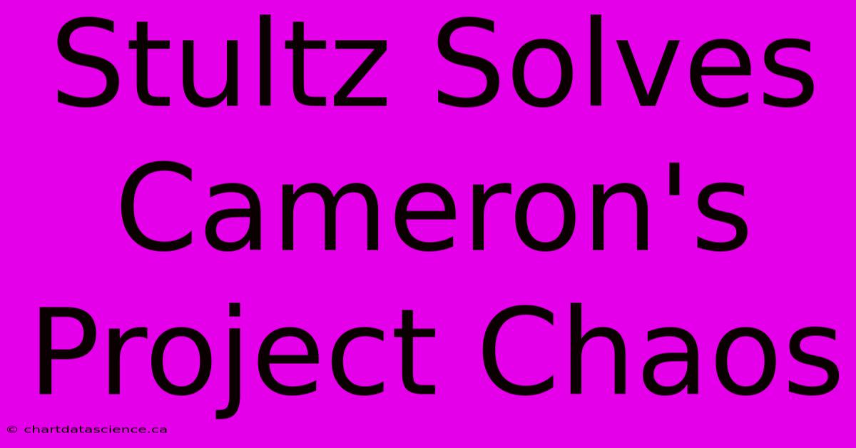 Stultz Solves Cameron's Project Chaos