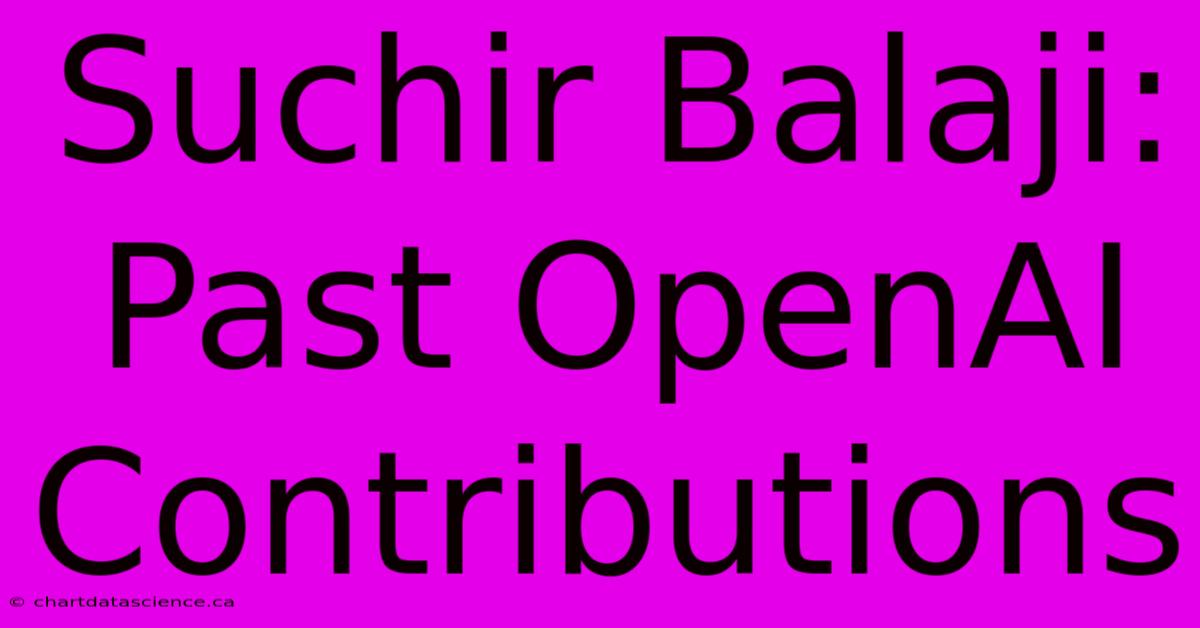 Suchir Balaji: Past OpenAI Contributions