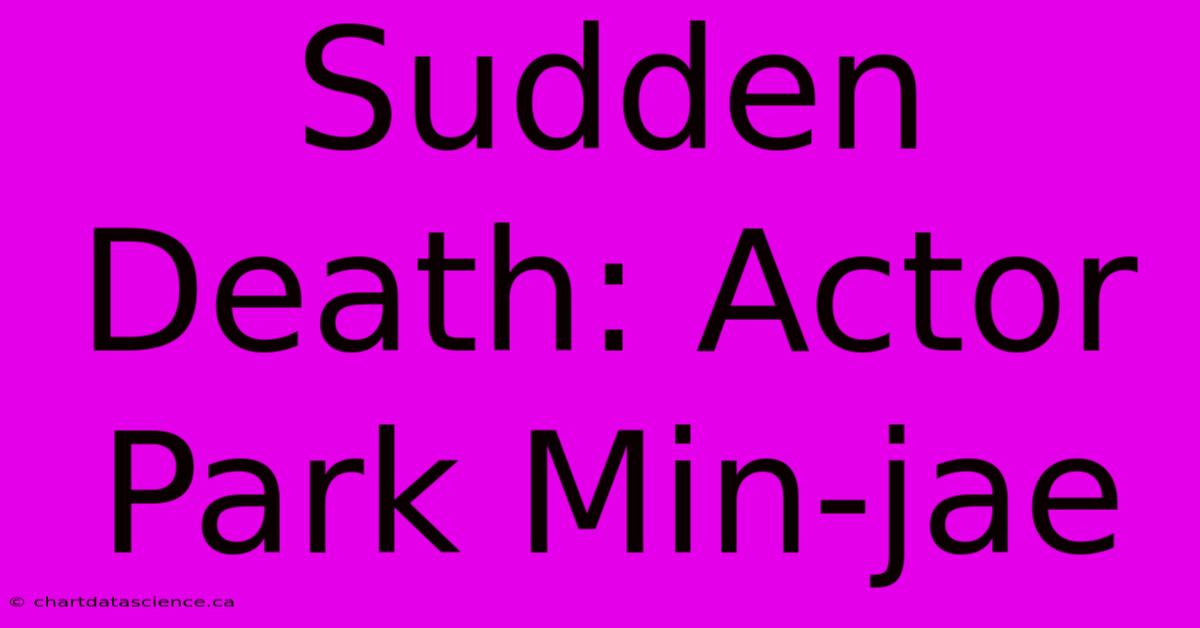 Sudden Death: Actor Park Min-jae