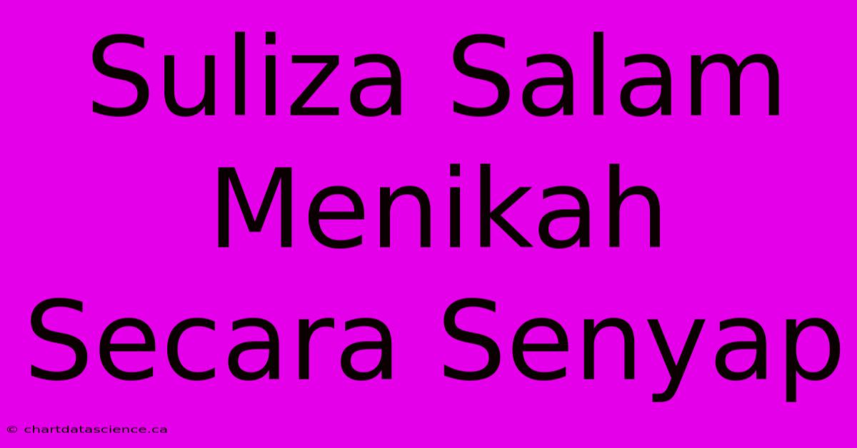 Suliza Salam Menikah Secara Senyap