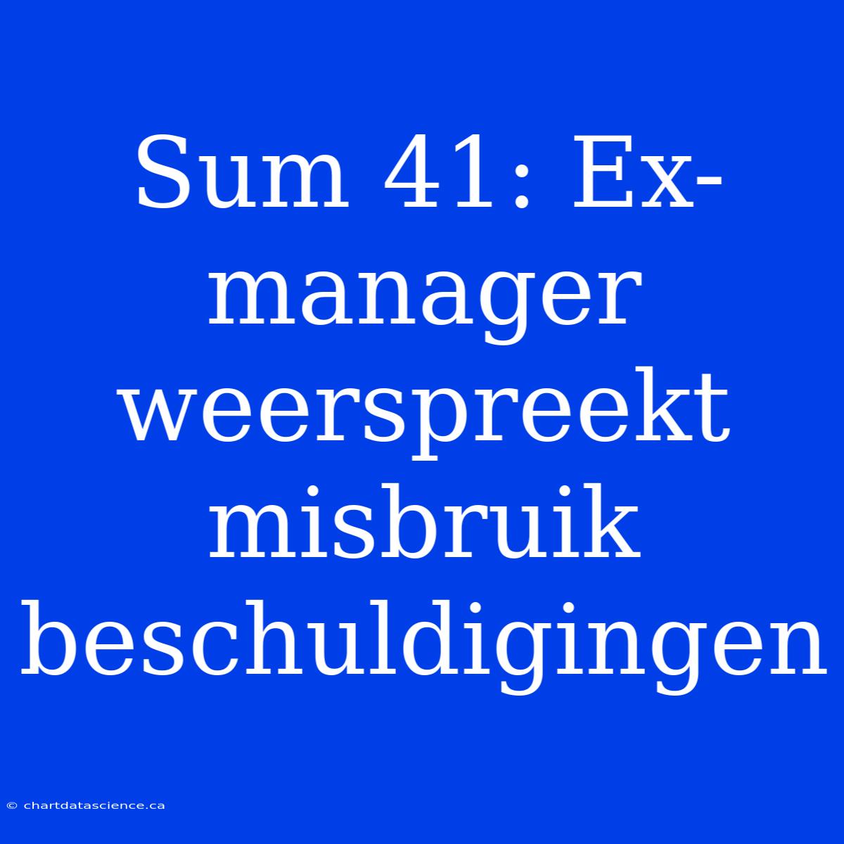 Sum 41: Ex-manager Weerspreekt Misbruik Beschuldigingen