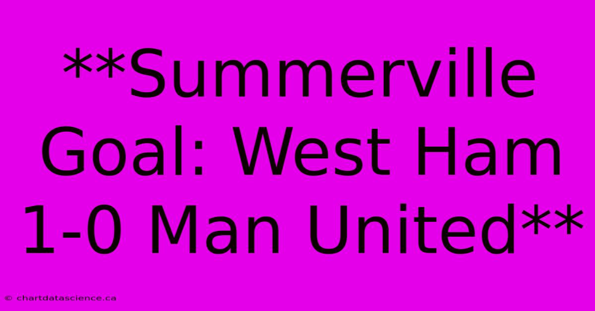 **Summerville Goal: West Ham 1-0 Man United** 