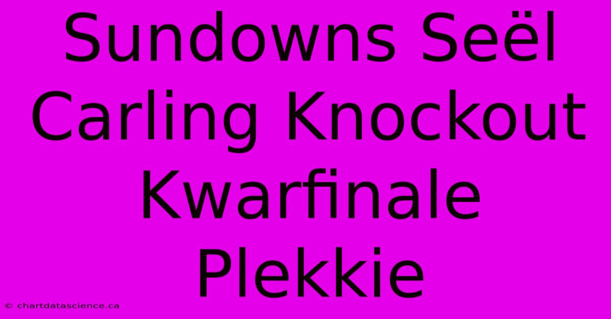 Sundowns Seël Carling Knockout Kwarfinale Plekkie