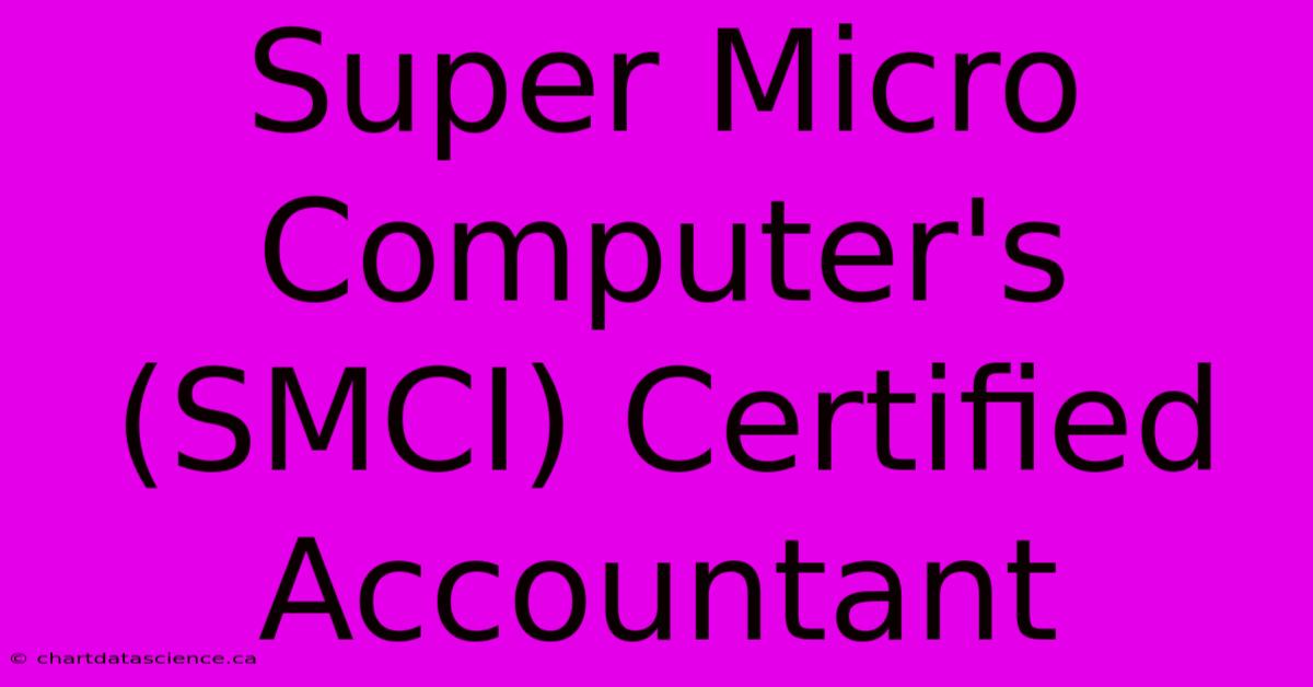 Super Micro Computer's (SMCI) Certified Accountant