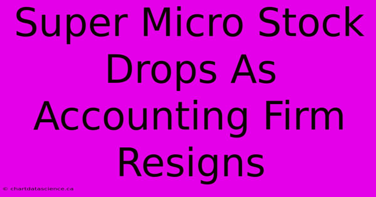 Super Micro Stock Drops As Accounting Firm Resigns