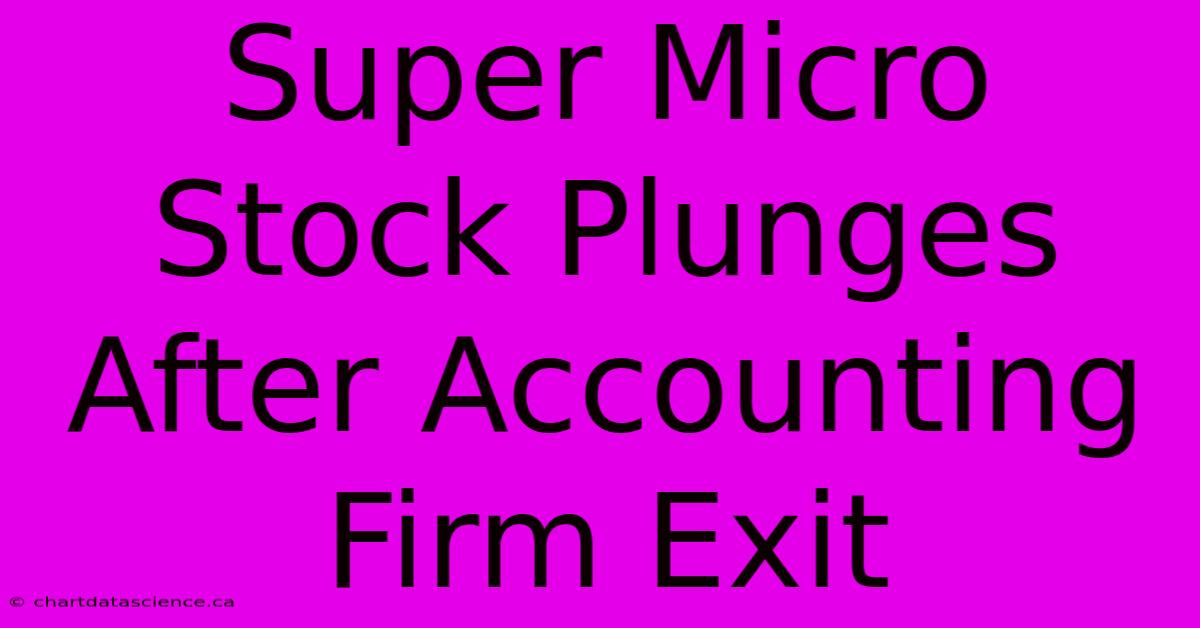 Super Micro Stock Plunges After Accounting Firm Exit