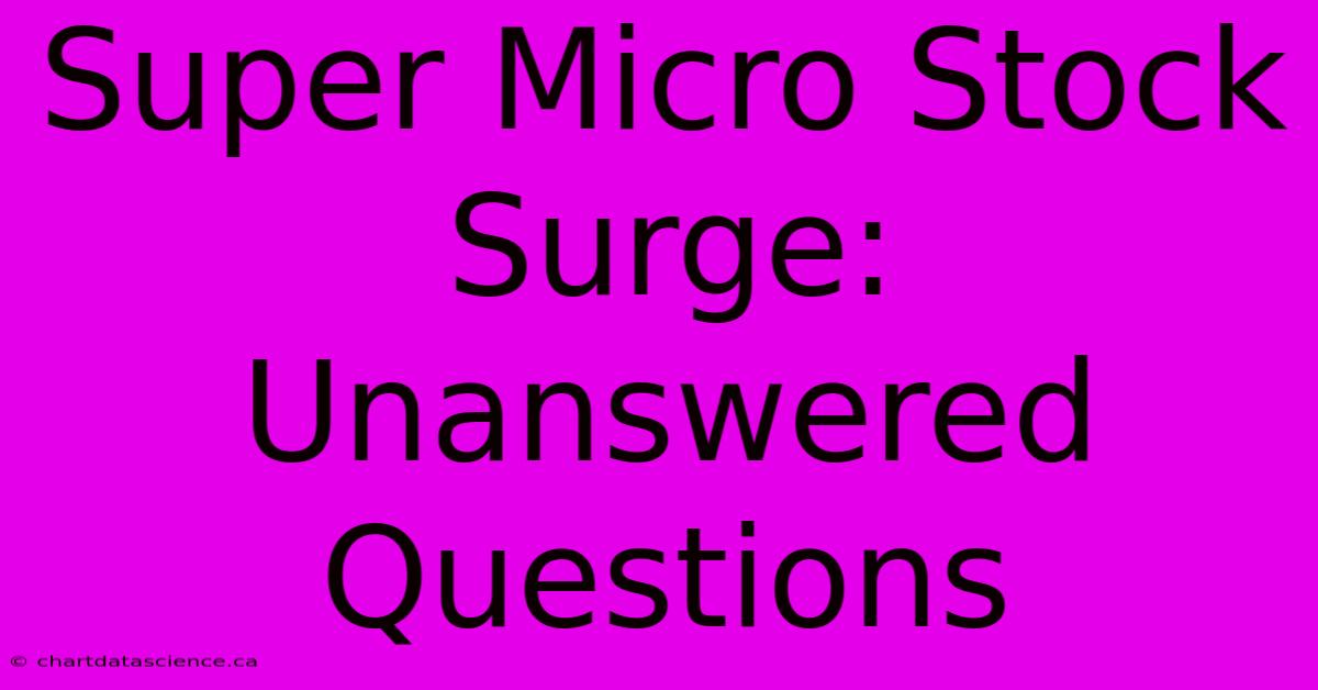 Super Micro Stock Surge: Unanswered Questions