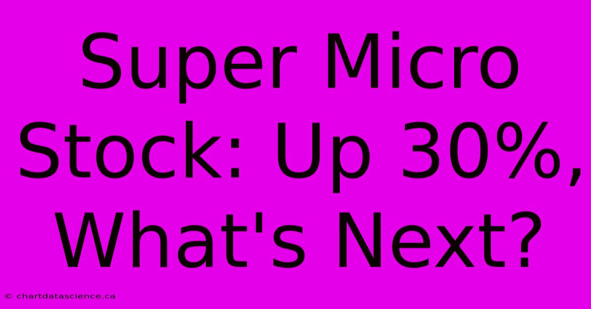 Super Micro Stock: Up 30%, What's Next?