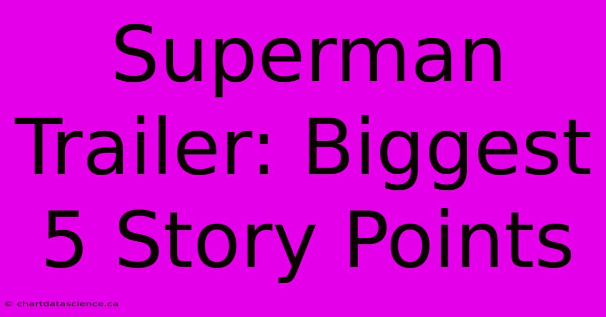 Superman Trailer: Biggest 5 Story Points