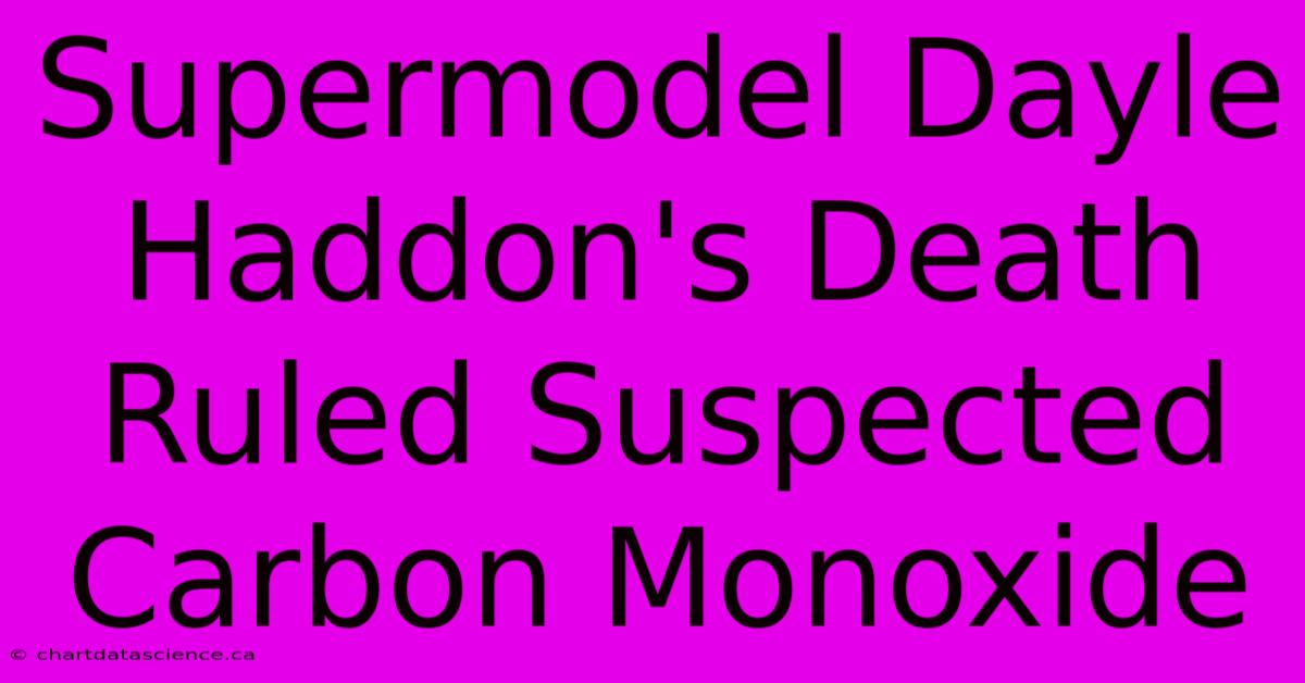 Supermodel Dayle Haddon's Death Ruled Suspected Carbon Monoxide