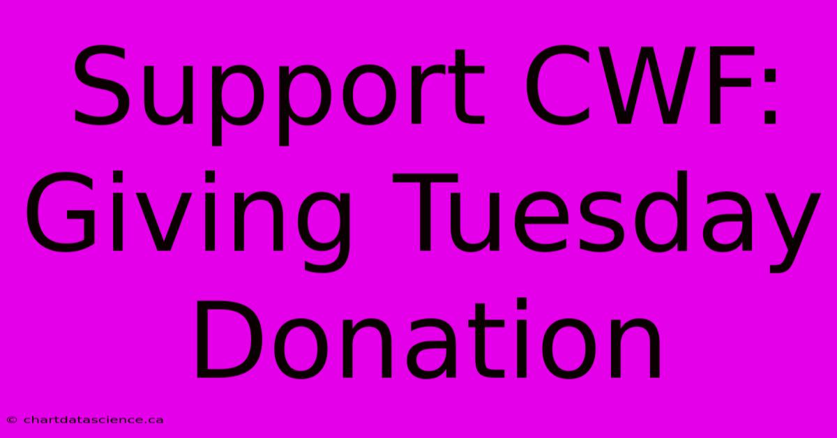 Support CWF: Giving Tuesday Donation