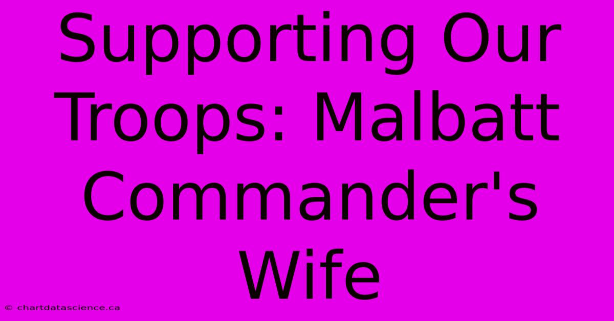 Supporting Our Troops: Malbatt Commander's Wife 