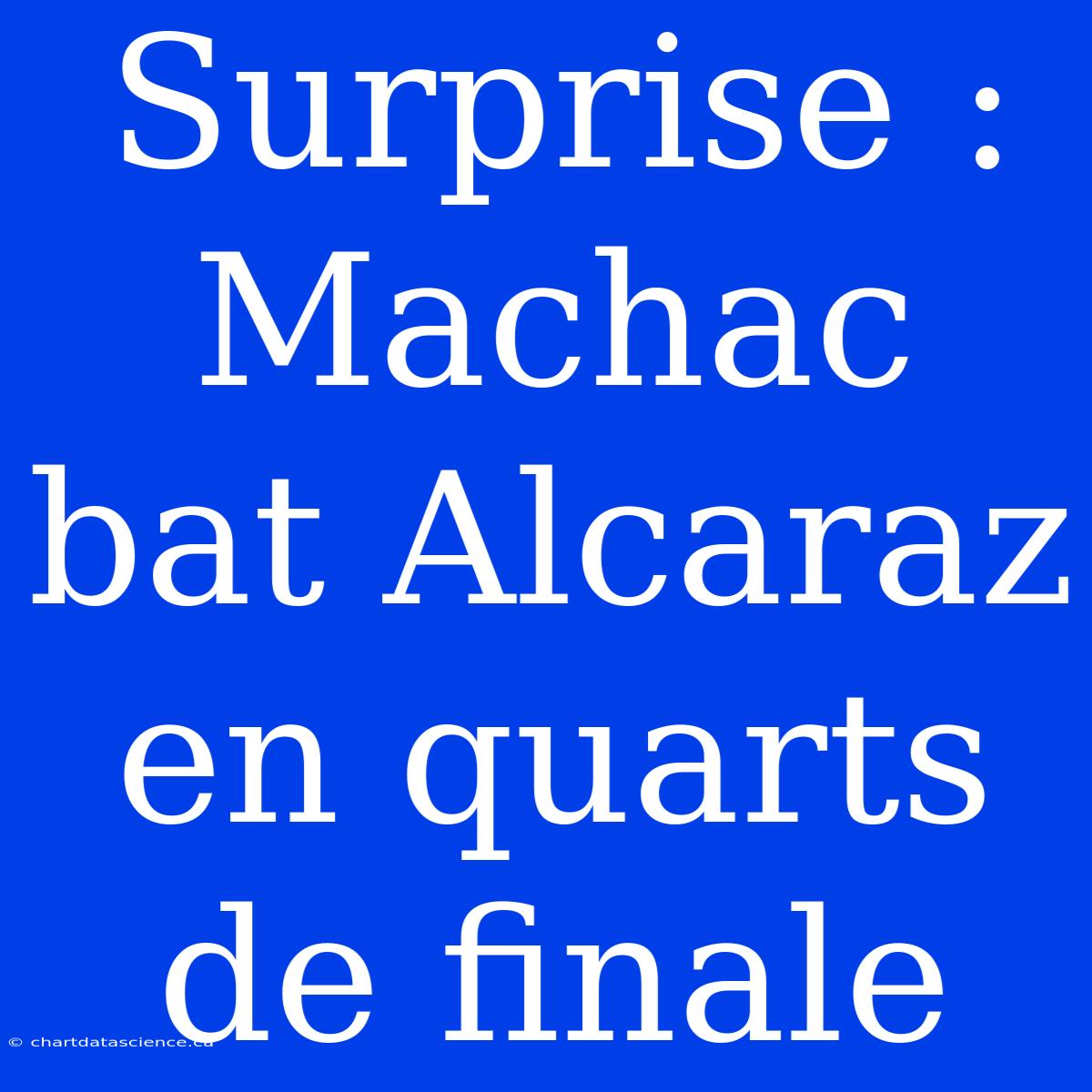 Surprise : Machac Bat Alcaraz En Quarts De Finale