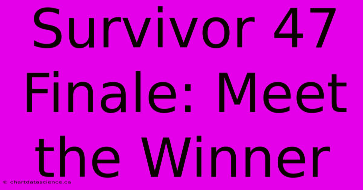 Survivor 47 Finale: Meet The Winner