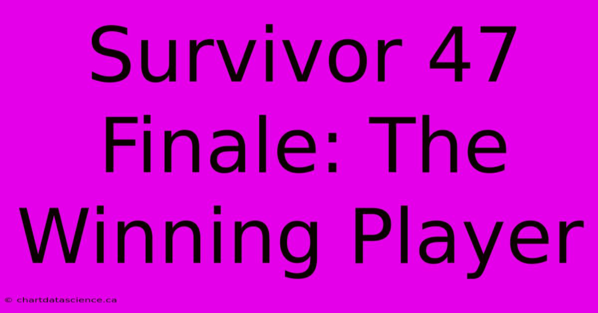 Survivor 47 Finale: The Winning Player