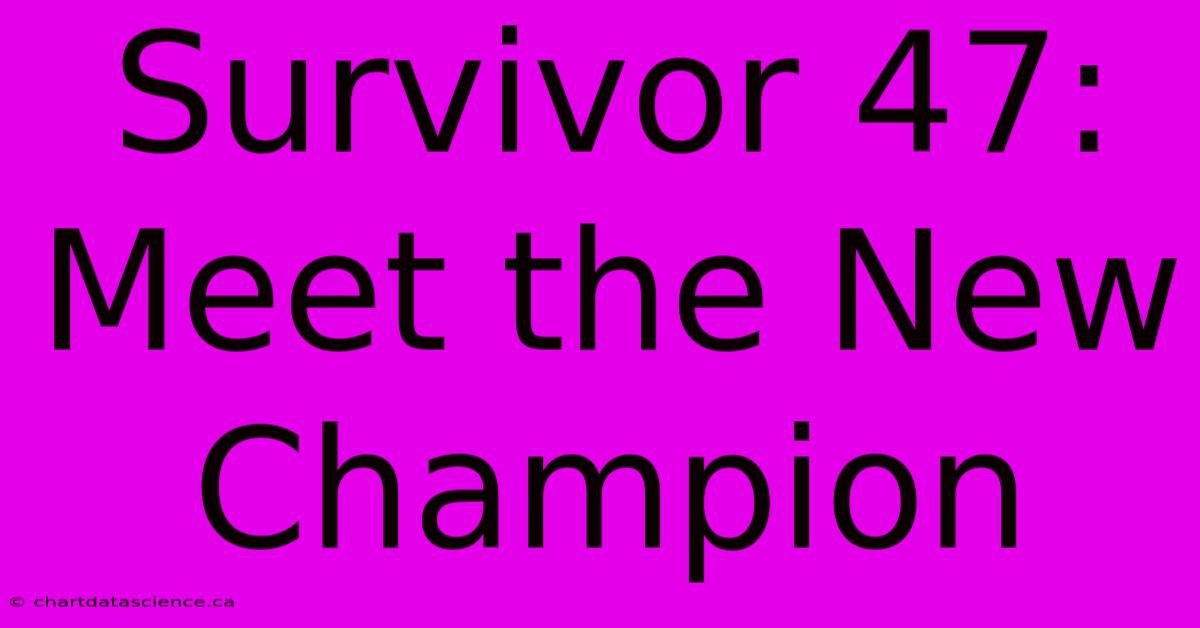 Survivor 47: Meet The New Champion