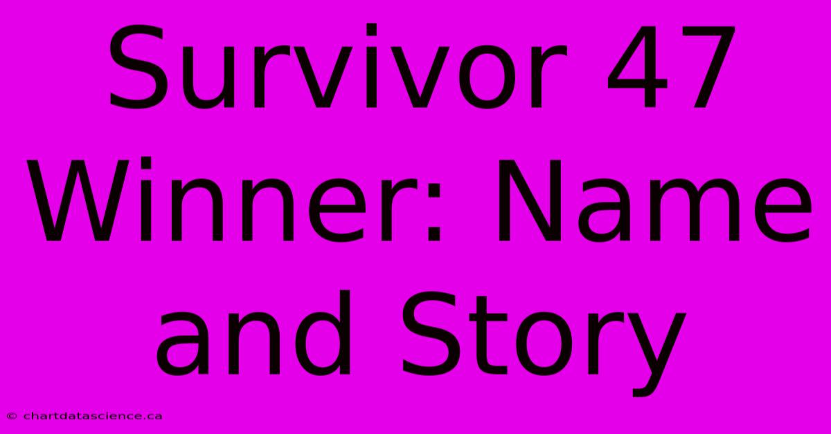 Survivor 47 Winner: Name And Story