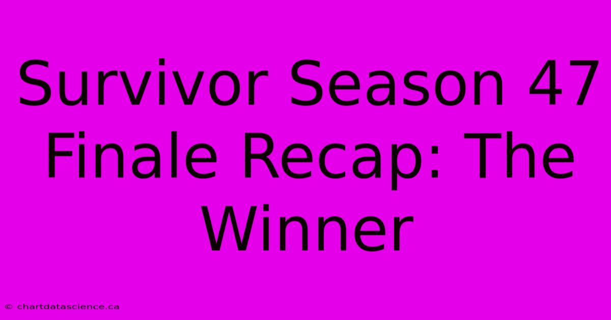 Survivor Season 47 Finale Recap: The Winner