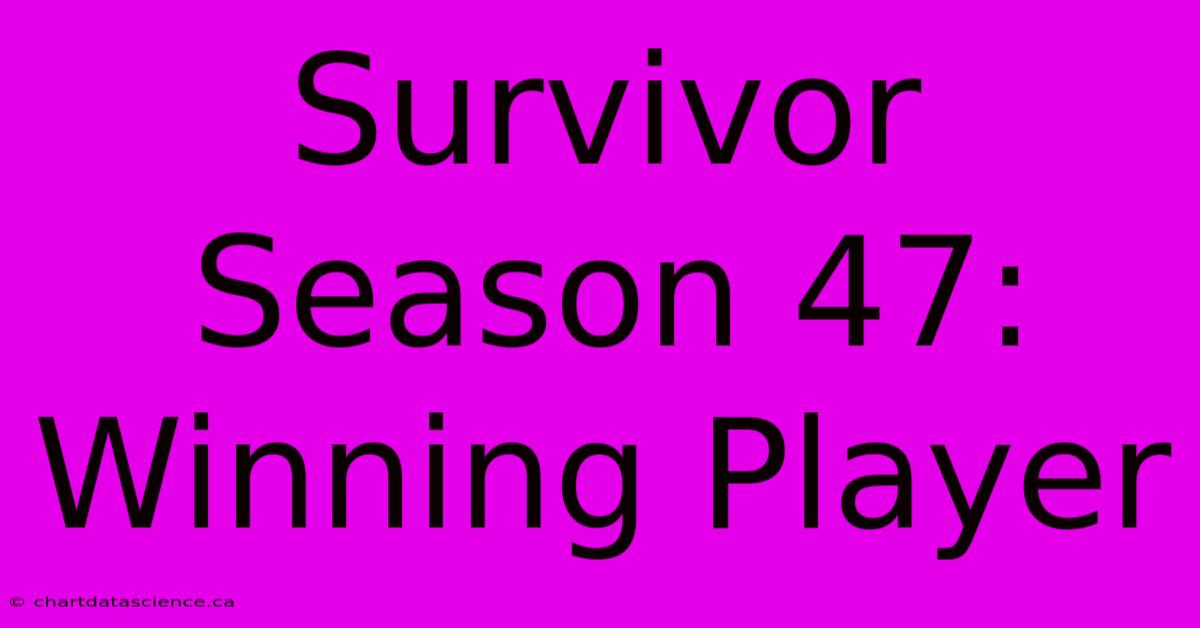 Survivor Season 47: Winning Player