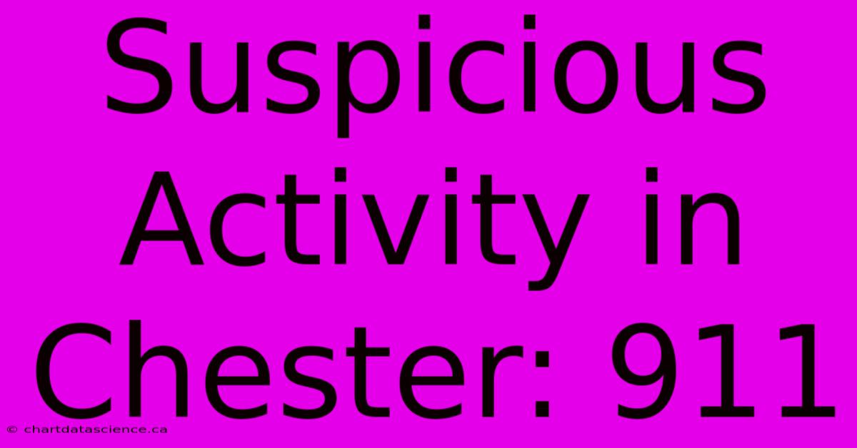 Suspicious Activity In Chester: 911