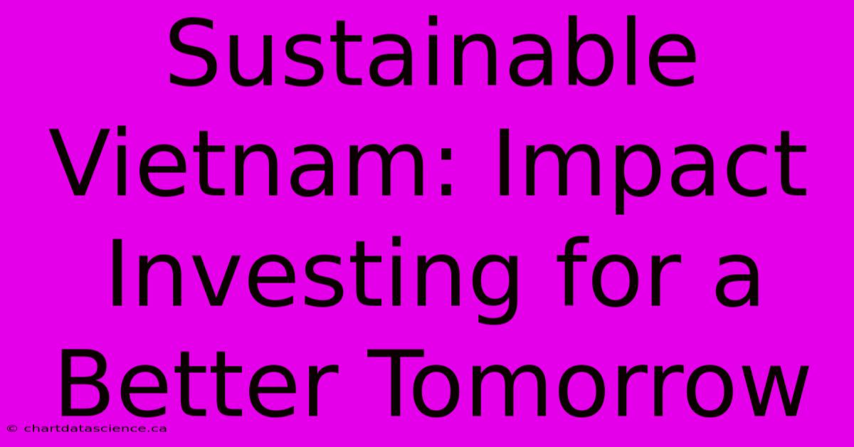 Sustainable Vietnam: Impact Investing For A Better Tomorrow