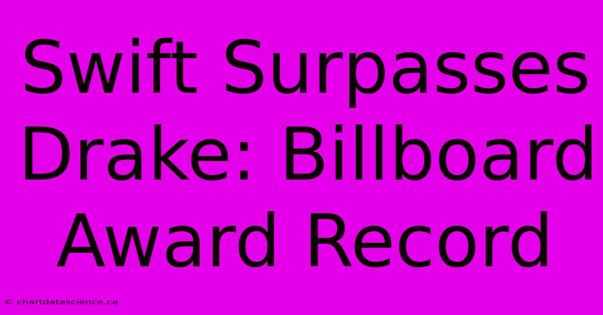 Swift Surpasses Drake: Billboard Award Record