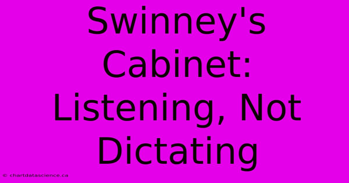 Swinney's Cabinet: Listening, Not Dictating