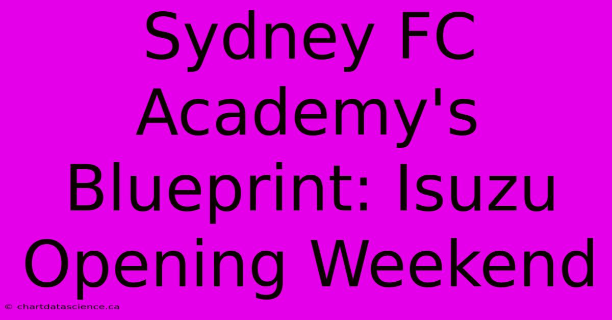 Sydney FC Academy's Blueprint: Isuzu Opening Weekend