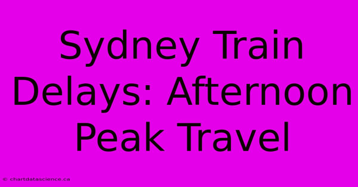 Sydney Train Delays: Afternoon Peak Travel