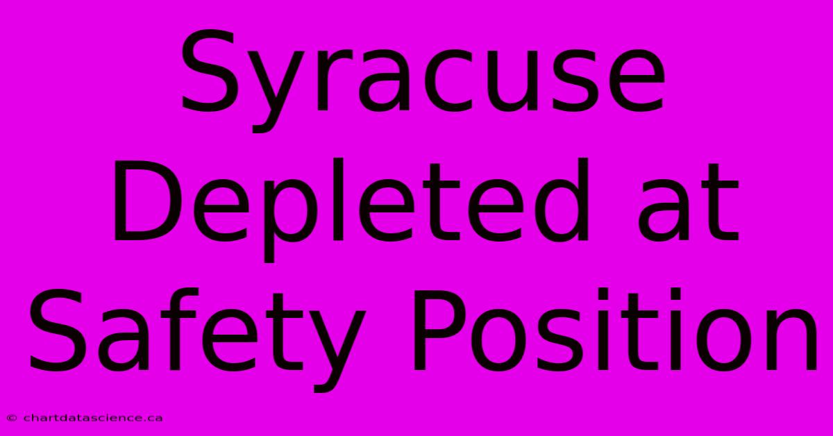 Syracuse Depleted At Safety Position