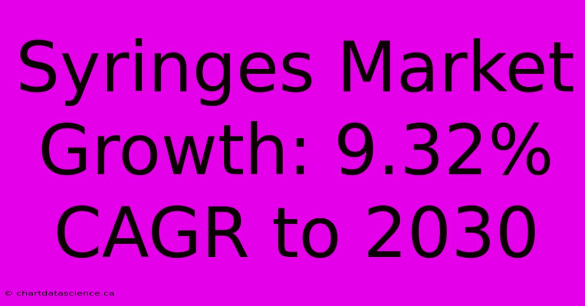 Syringes Market Growth: 9.32% CAGR To 2030