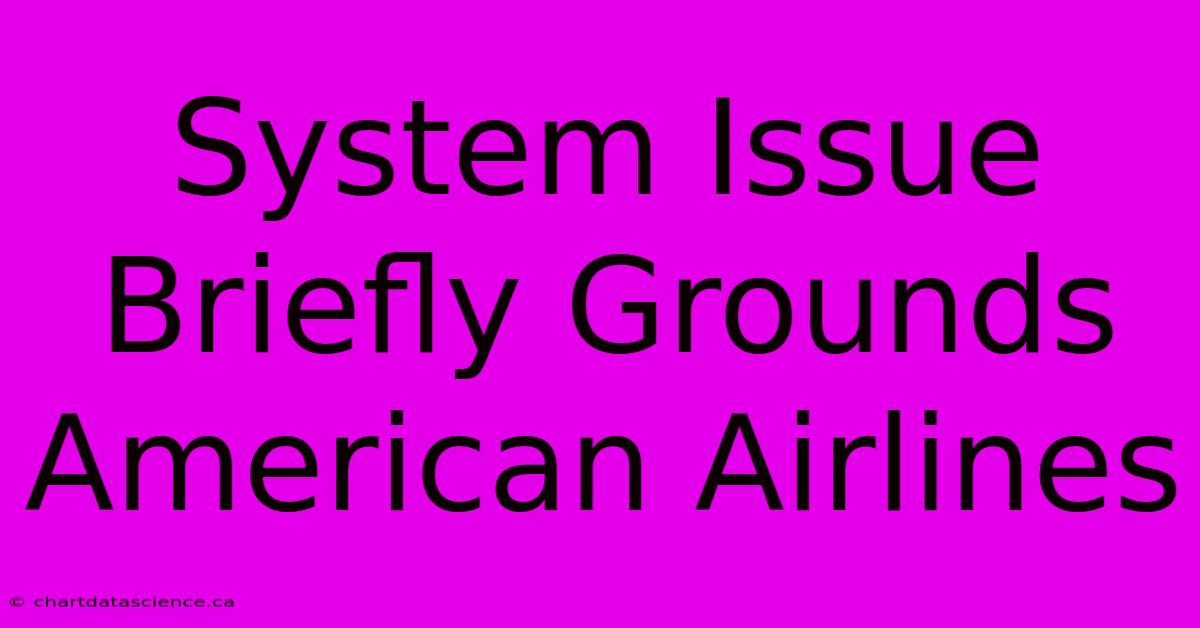 System Issue Briefly Grounds American Airlines