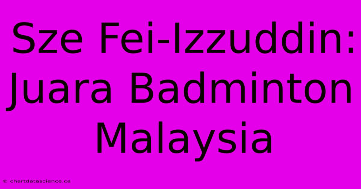 Sze Fei-Izzuddin: Juara Badminton Malaysia