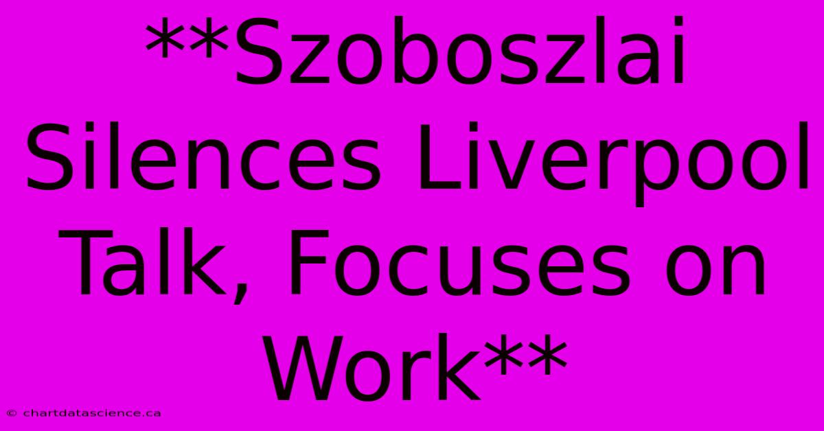 **Szoboszlai Silences Liverpool Talk, Focuses On Work**