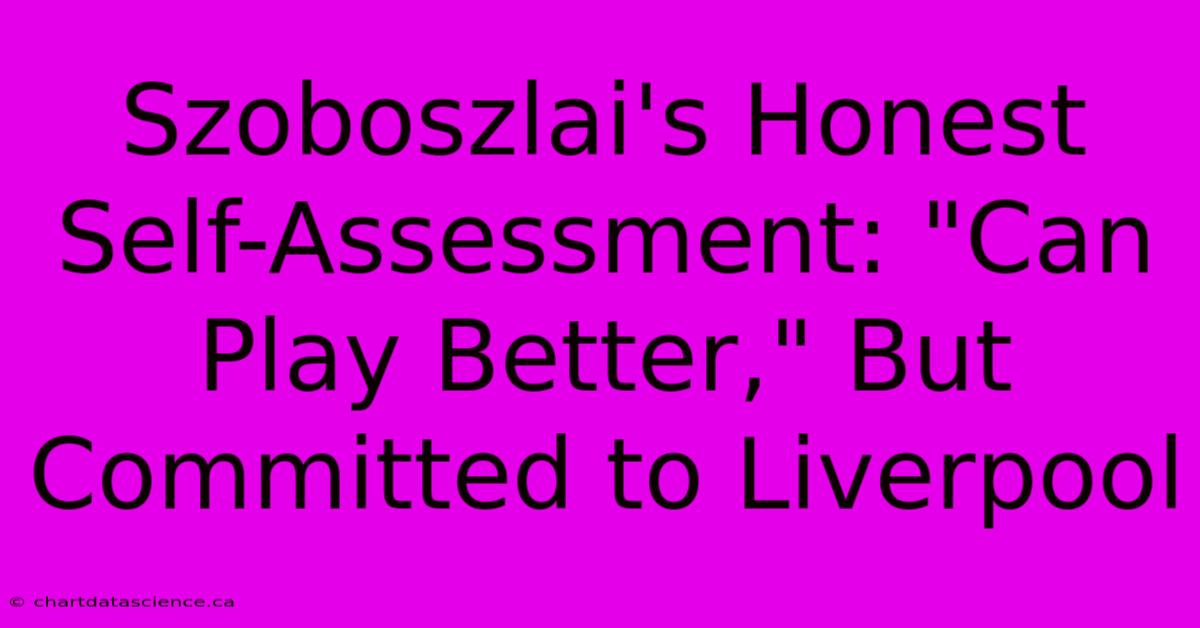 Szoboszlai's Honest Self-Assessment: 