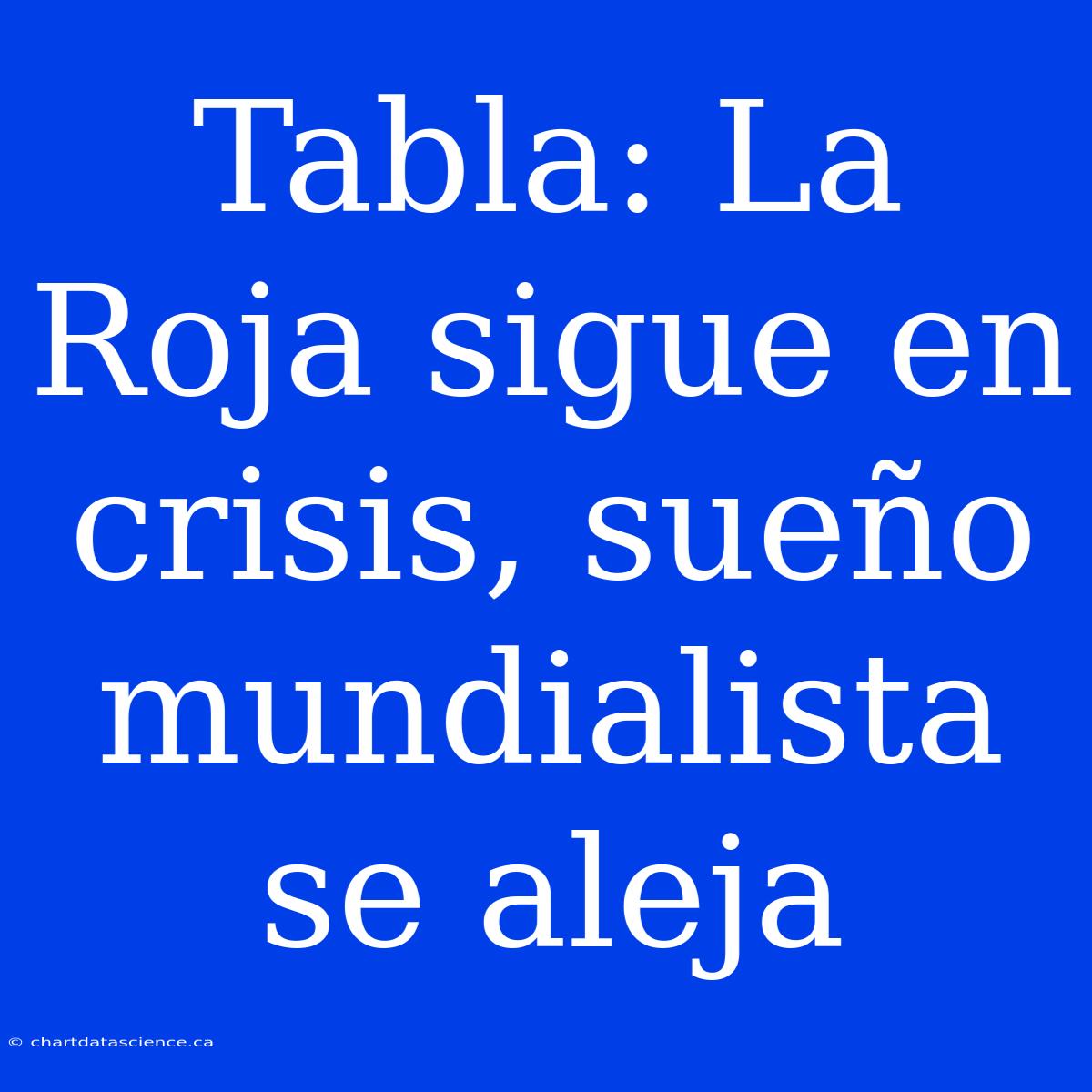 Tabla: La Roja Sigue En Crisis, Sueño Mundialista Se Aleja