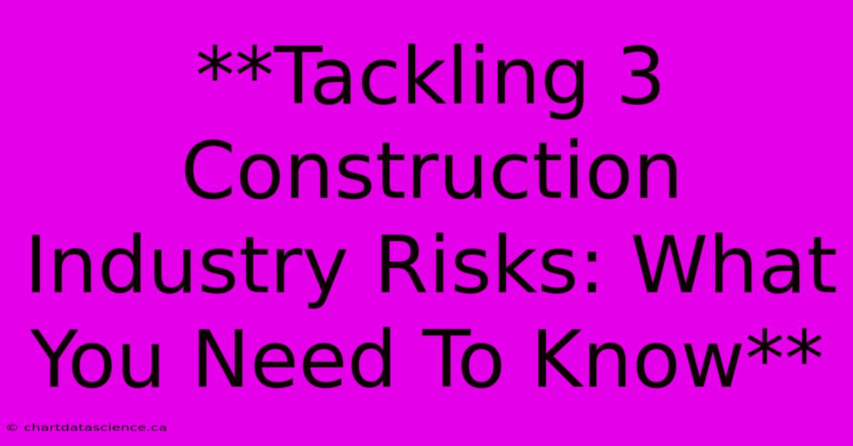 **Tackling 3 Construction Industry Risks: What You Need To Know**