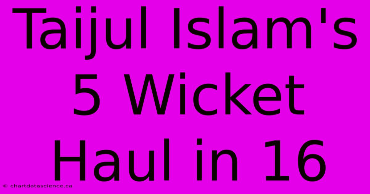 Taijul Islam's 5 Wicket Haul In 16