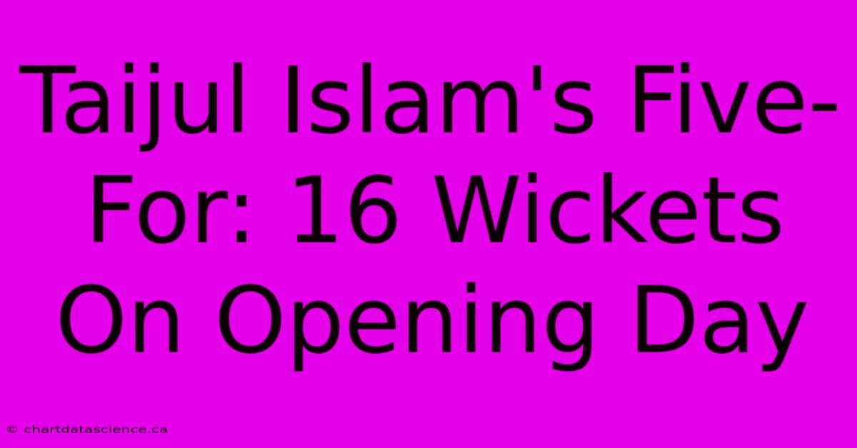 Taijul Islam's Five-For: 16 Wickets On Opening Day