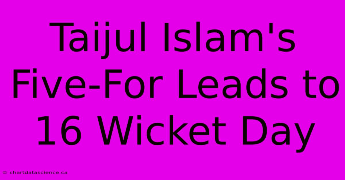 Taijul Islam's Five-For Leads To 16 Wicket Day