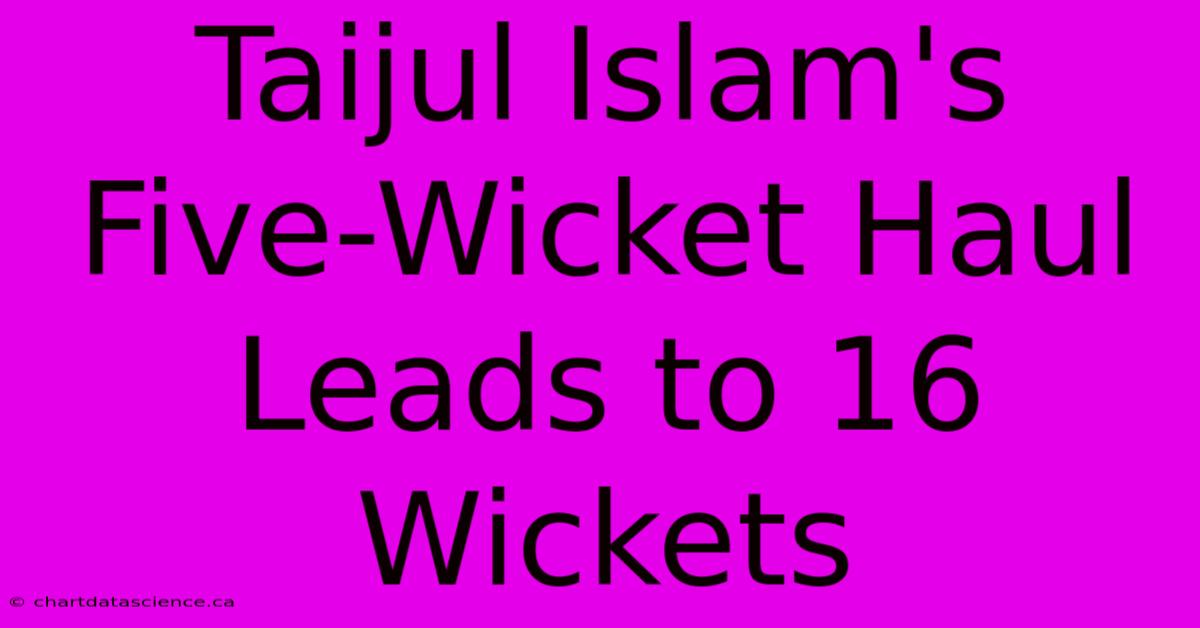 Taijul Islam's Five-Wicket Haul Leads To 16 Wickets