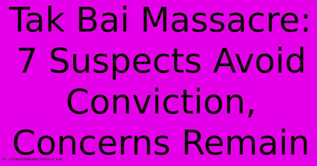 Tak Bai Massacre: 7 Suspects Avoid Conviction, Concerns Remain