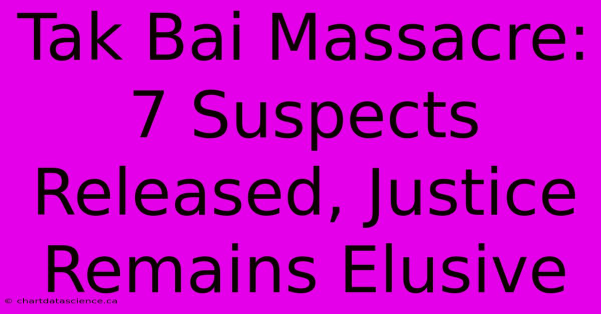 Tak Bai Massacre: 7 Suspects Released, Justice Remains Elusive