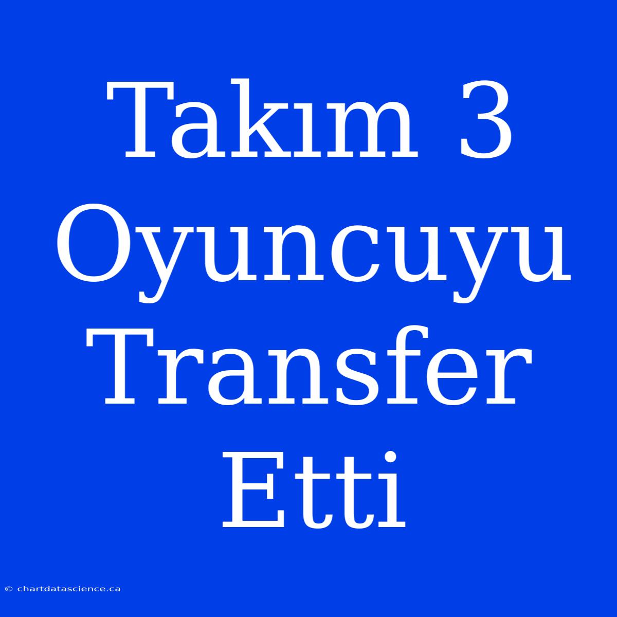 Takım 3 Oyuncuyu Transfer Etti