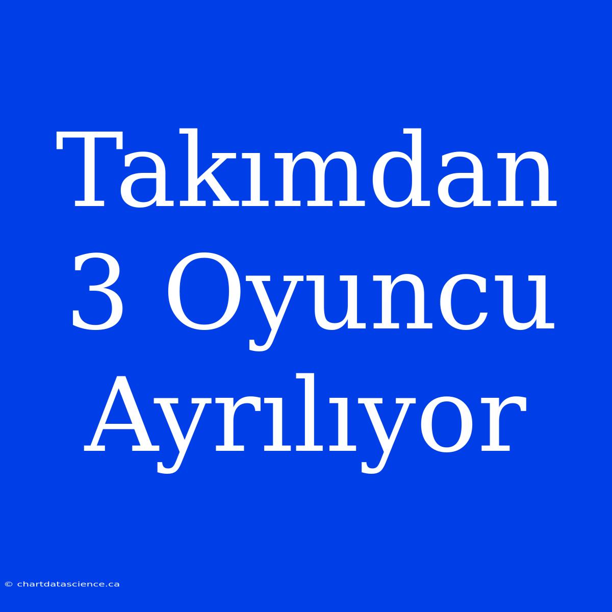 Takımdan 3 Oyuncu Ayrılıyor