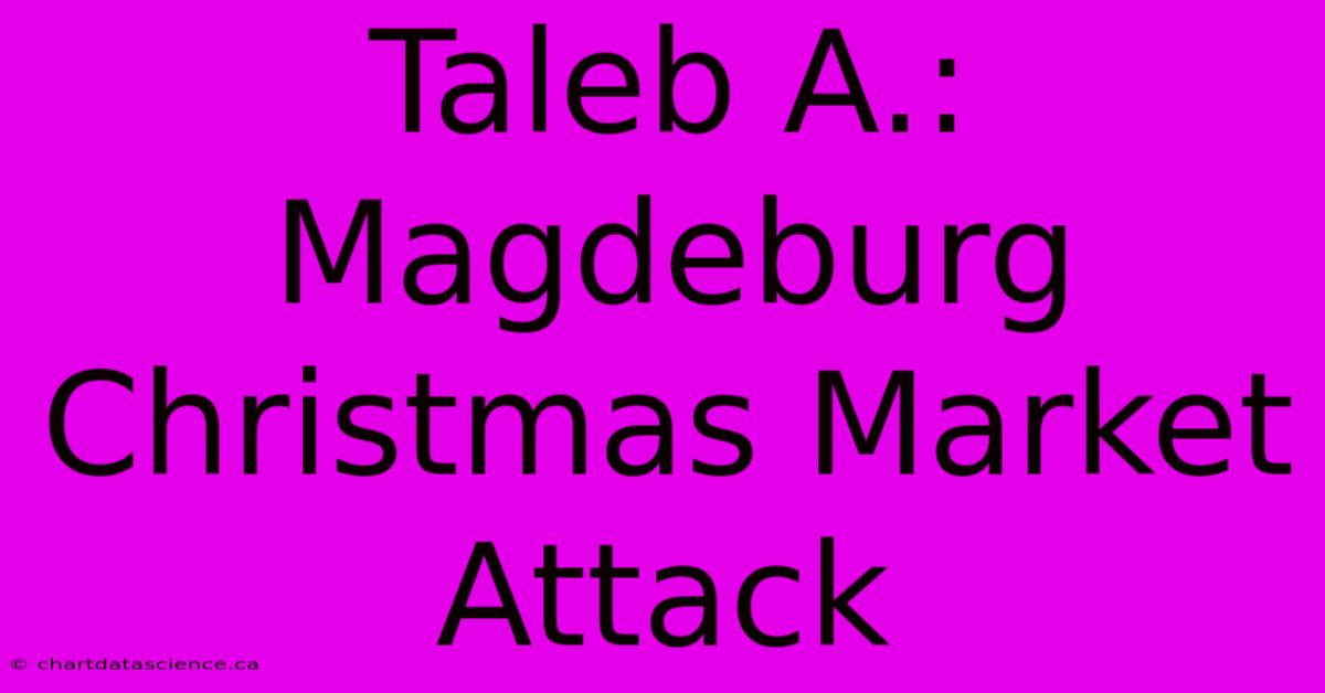 Taleb A.: Magdeburg Christmas Market Attack